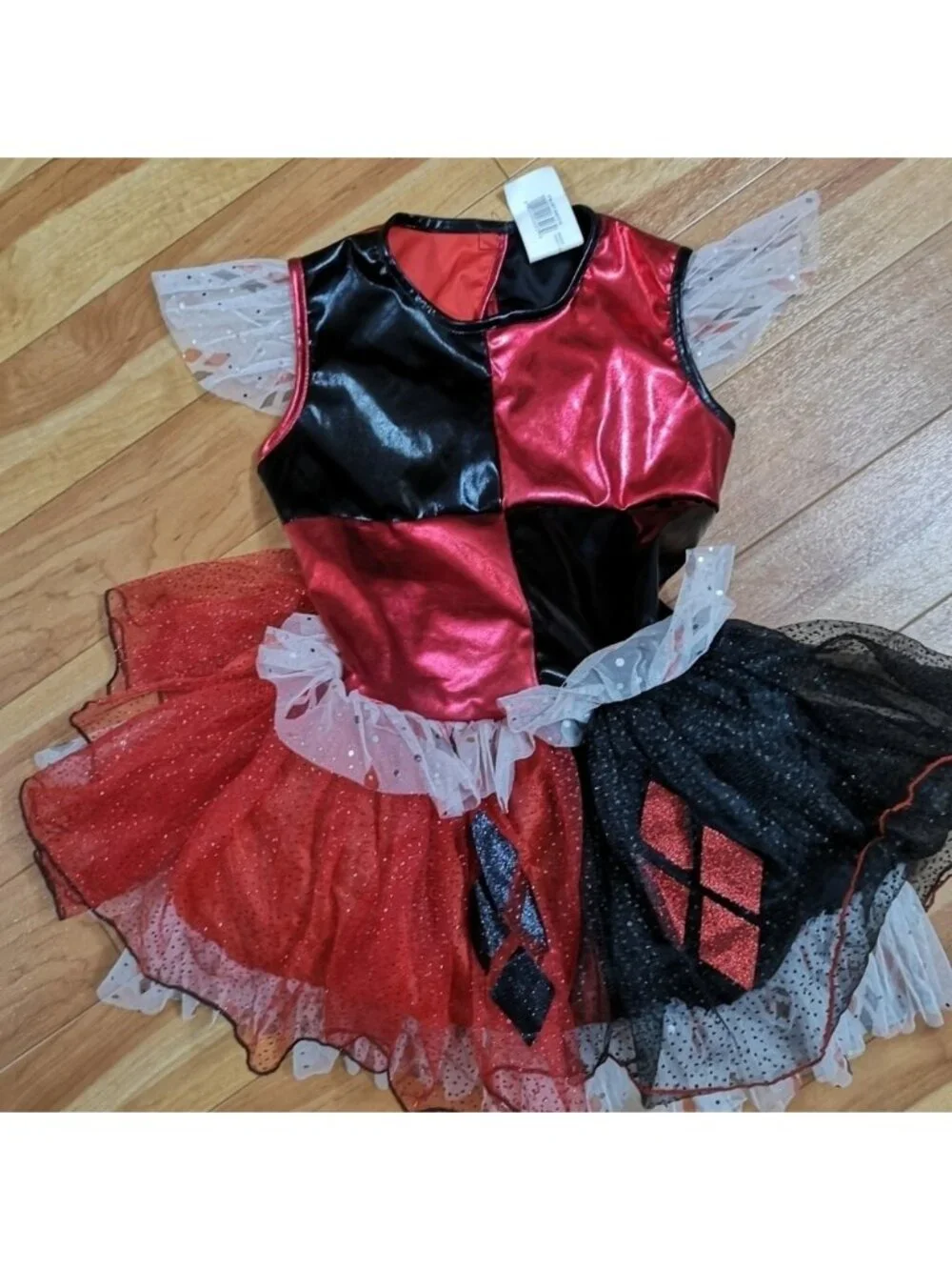 Harley Quinn DC Super Villain Dress Girls Size 7/8 Costume Tutu Dress & tights